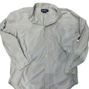 Vintage Ralph Lauren Golf Tilden Men’s L Green White Stripe Button Down Shirt